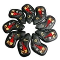 thumbnail image 5 of 9Pcs Club Head Cover Embroidery Number 4,5,6,7,8,9,P,A,S Golf Iron Headcover Black, 5 of 8