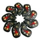 thumbnail image 5 of 9 fundas de piel sintética para palos de golf (tallas 4, 5, 6, 7, 8, 9, P, A y S) para hombre Negro, 5 of 9