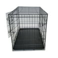 thumbnail image 2 of YML Double Door Pet Kennel w/ Plastic Tray, Black, 48"L, 2 of 3