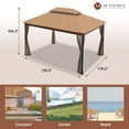 thumbnail image 3 of Mondawe Outdoor Gazebo with Netting,Iron Pole & Polyester Top Gazebo for Patio and Garden,10'x13' with 130 SQ FT of Shade,Khaki, 3 of 7