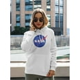 thumbnail image 2 of NASA Nasa Blue Logo Hoodie Women -NASA Designs, Female 3X-Large, 2 of 4