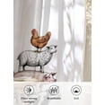 thumbnail image 6 of Sheer Curtains 63 Inch Length, Farm Animals Semi Sheer Curtains Light Filtering Window Treatment, Watercolor Farmhouse Cow Pig Chickens Sheeps Privacy Voile Drapes for Living Room Bedroom 52x63 Inch, 6 of 7