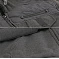 thumbnail image 4 of Men’s Casual Two Tone Warm Fleece Soft Sherpa Lined Quilted Zipper Hooded Vest (HR 1001 Dark Grey, L), 4 of 5