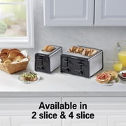 Hamilton Beach Contemporary 2-Slice Toaster with Wide Slots, Bagel Function, Toast Boost, Stainless Steel