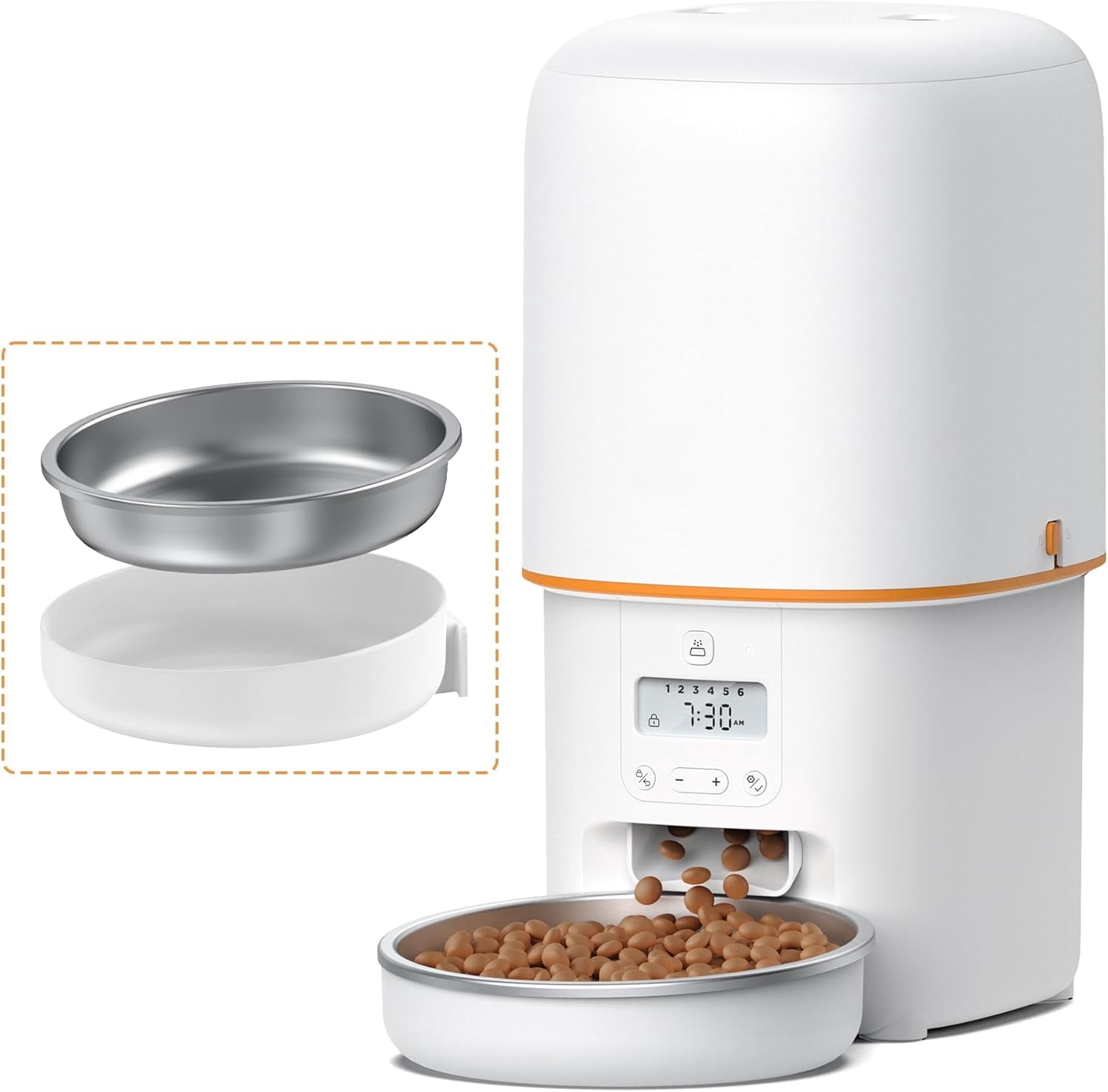 Automatic Cat & Dog Feeder – 4L Timed Dry Food Dispenser, 1–6 Meals/Day, 1–16 Portion Settings, 180-Day Battery, Includes Desiccant Bag to Keep Food Fresh
