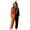 Brown, variant on Halloween Split-Color Jack-O-Lantern Onesie, Zip-Up Hooded Flannel Jumpsuit with Stem Detail & Pockets, Soft Fleece Loungewear for Women (1 PC) Ginger XXXL