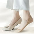 thumbnail image 4 of QIFULL Half Sock Shallow-Cut Ice Silk 3 Pairs for Women Black, 4 of 8