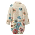 thumbnail image 5 of Xoenoiee Boho Mandala Flower Print Womens Bathing Suit Cover Ups Long Sleeve Bikini Swimsuit Coverup Button Down Beach Dress Shirt with Chest Pocket, M, 5 of 7