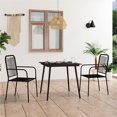 thumbnail image 3 of Bowery Hill Cotton Rope/Powder-Coated Steel/Tempered Glass Dining Set in Black, 3 of 11