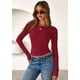thumbnail image 4 of Camiseta PRETTYGARDEN 2025 de Punto Acanalado Manga Larga Roja XL, 4 of 8