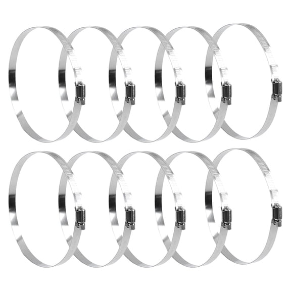 6 Inch Hose Clamp, (141-165mm) 304 Stainless Steel Worm Gear Duct Clamps - Adjustable Duct Pipe Air Clamps,10 Pack