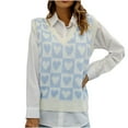 thumbnail image 2 of EGNMCR Camisole Chandail pour Femmes, Chandail pour Femmes Mode Femmes Sans Manches à Col en V Chandail à Enfiler Imprimé Chandail Décontracté Débardeurs Femmes Chandail, 2 of 6
