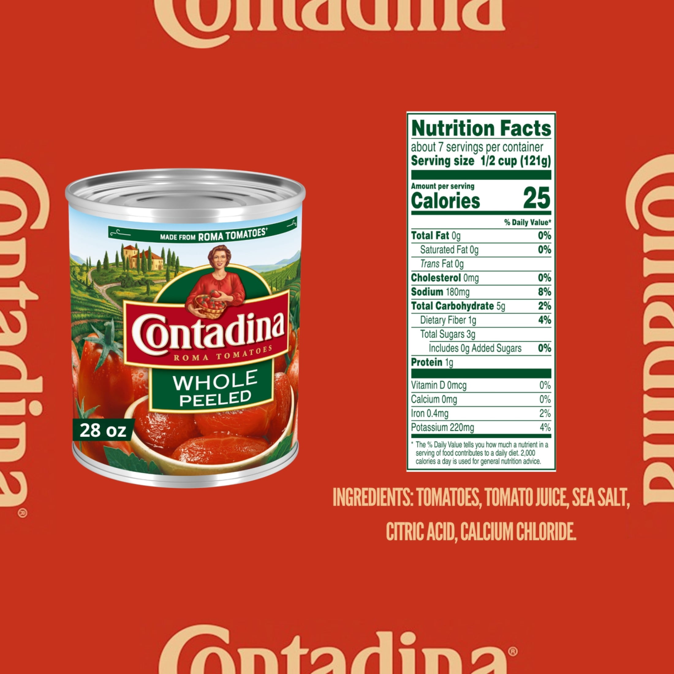 (2 pack) Contadina Whole Peeled Tomatoes, 28 oz Can