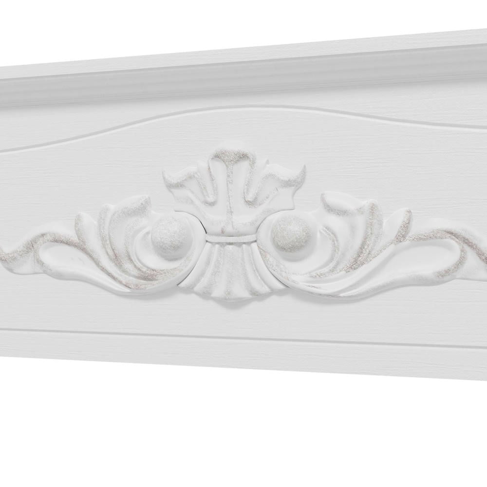 Resenkos Fir Wood Fireplace Mantel Surround, 44.75" W x 40" H, Freestanding Electric Fireplace Stove Mantel, Distressed White