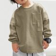 thumbnail image 3 of Cethrio Boys Pullover Sweatshirts, Loose Solid Color Cotton Casual Fall Blouses Green Size 10, 3 of 4
