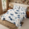 thumbnail image 3 of Manfei Cottagecore Blossom Quilt Full 3-Piece,Botanical Flowers Leaves Full Bedspread Sets,1 Coverlet and 2 Pillowcases, 3 of 7