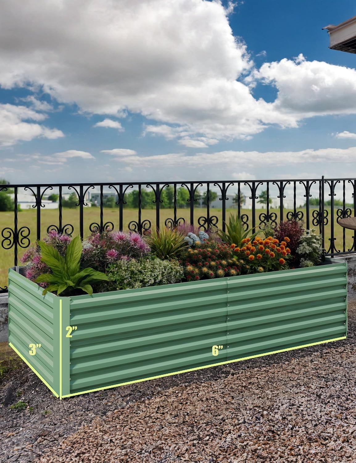 GOGRANT Raised Garden Bed Kit, Deep Root Planter Box, Rust Resistant, Green