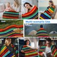 thumbnail image 5 of Colorful Stripes Cooling Blanket, Lightweight Breathable Summer Throw Blanket with Double Sided Cold Effect,Boho Minimalist Geometric Mexico Picnic Beach Blankets Bed Sheet for Hot Sleepers 30"x40", 5 of 8