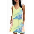 thumbnail image 1 of Robes T-Shirt Décontractées d'Été pour Femmes Couverture de Plage Robe Plissée Simple, 1 of 3