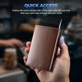 thumbnail image 2 of Mens Minimalist Slim Wallet Card Holder with  Pocket,  Slot,  Closure, Pop Up  Case, ID Window, Leather Wallet, RFID Blocking, 9-13 Card Capacity, Wax Brown, 2 of 6