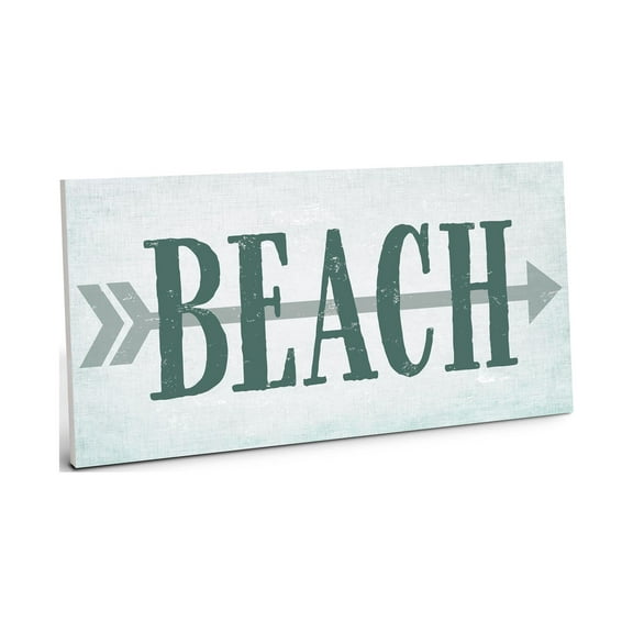 Beach Aqua Green Arrow 10 x 5 Wood Wall Sign Plaque