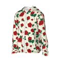 thumbnail image 2 of Pofeuu Rose Flowers Print Sun Protection Outdoor Lightweight Full Zip UV Cooling Hoodie Long Sleeve Summer Clothing for Outdoor Hiking-Small, 2 of 5