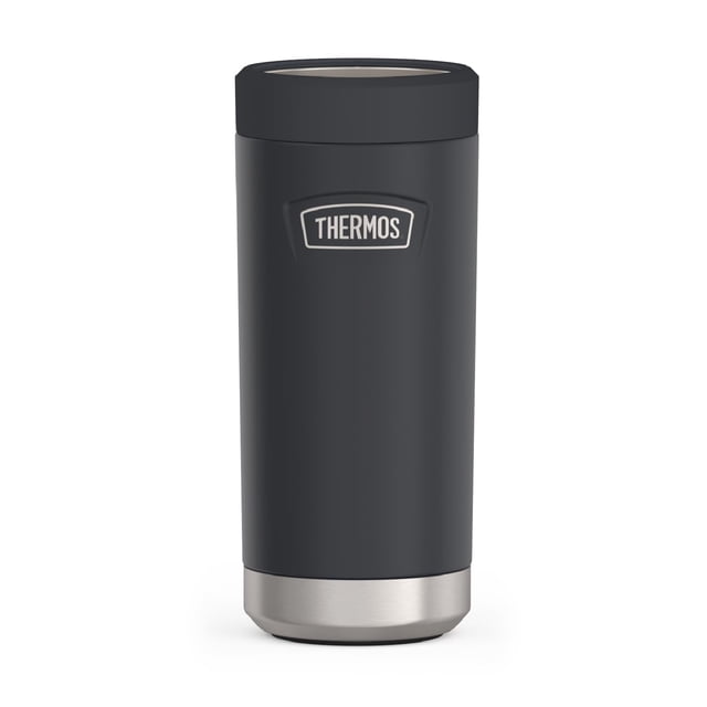 THERMOS ICON SERIES, aislante delgado para latas de bebidas, 12 onzas, granito, acero inoxidable aislado al aspiradora