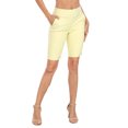 thumbnail image 5 of HDE Pull On Bermuda Shorts For Women Mid Rise 10" Inseam Shorts with Pockets Pale Yellow - XL, 5 of 6