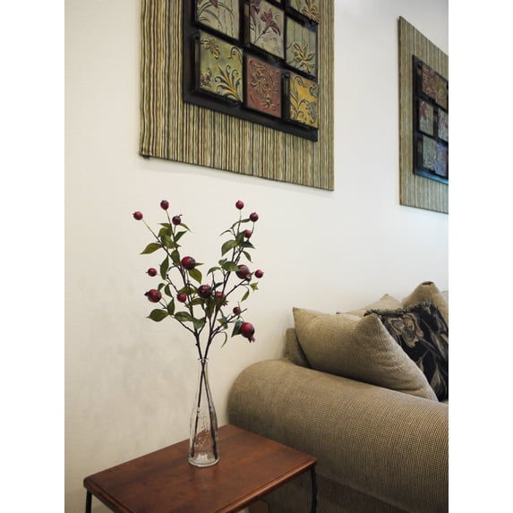 Admired By Nature Realistic faux 29 Inch Pomegranate Fruit Spray Fall décor, Set of 2, Burgundy