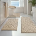 thumbnail image 2 of Findosom Bathroom Rugs Sets 4 Pcs with Toilet Lid Cover,U-Shaped Contour Toilet Mat,Non-Slip Machine Washable Absorbentb Rugs and Mats for Bathroom Floor Mats Microfiber Shaggy Bath Rug,Beige, 2 of 9