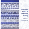 thumbnail image 2 of Wrapables Blue and White Porcelain Vintage Floral Chinoiserie Washi Tape Set for DIY, Arts and Crafts, Scrapbooking, Journals, Gift Wrapping (12 Rolls), 2 of 8