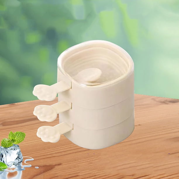 Moldes para hacer helados | Celosía de hielo de fácil liberación con cubierta | Nevera doméstica pequeña | Diseño que ahorra espacio para bebidas | Blanco | 1 paquete | Fácil inyección de agua