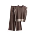 thumbnail image 2 of Itsame Womens 2 Piece Outfits, Sleeveless Tops Wide Leg Pants Loose Casual Sets Coffee Free Size, 2 of 3