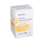 McKesson Woven Gauze Sponges, Non-Sterile 8-Ply Wound Pads, 4 in x 4 in, 200 per Pack, 1 Pack