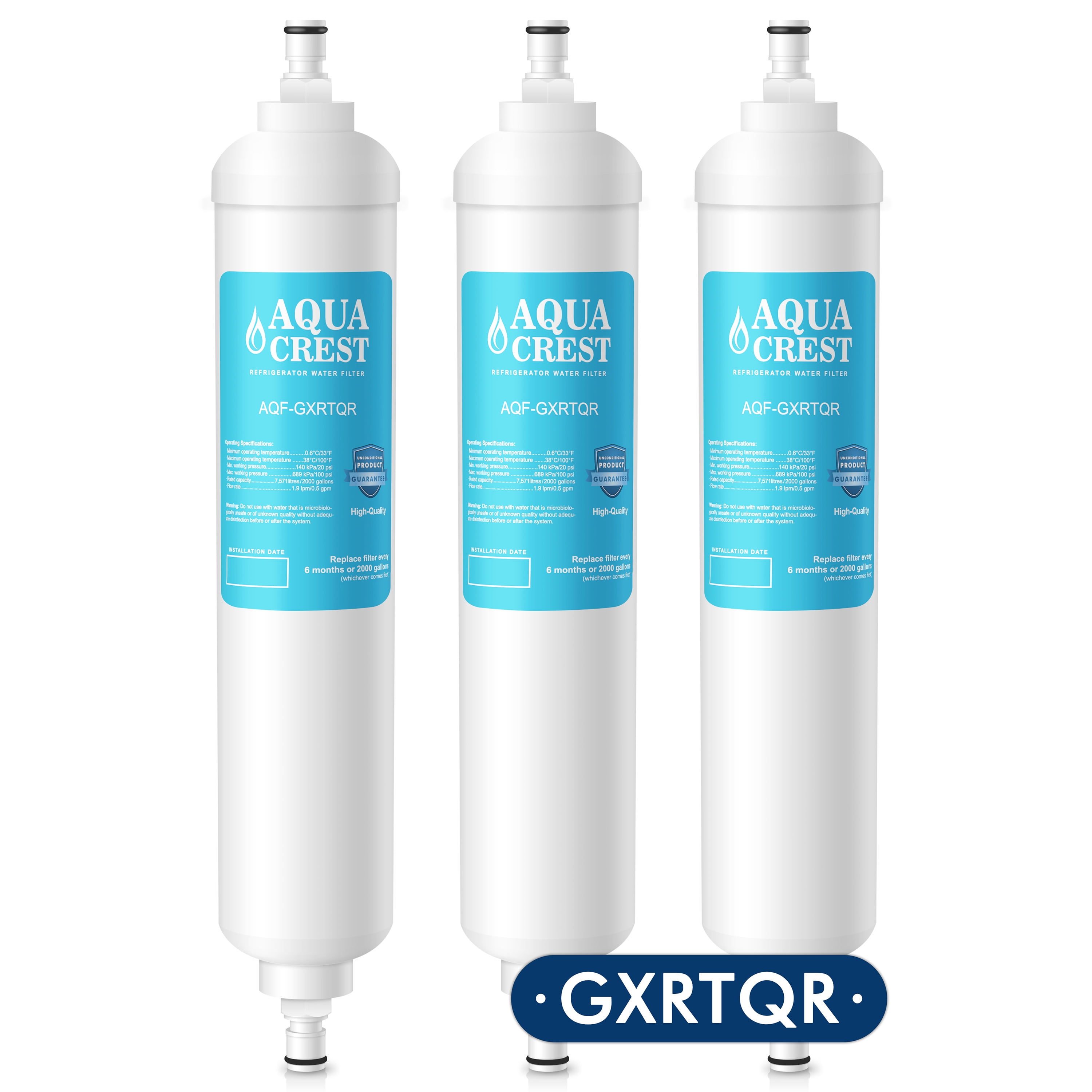 AQUACREST GXRTQR Refrigerator Water Filter, NSF Certified, Compatible