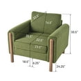 thumbnail image 3 of Modern Indoor Teddy Frabic Upholstered Club Arm Chair, Green, 3 of 9