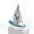 thumbnail image 3 of Adornos artesanales de vela de 14 cm, modelo de barco de vela de madera de estilo mediterráneo, accesorios de decoración del hogar, regalos de decoración de sala de estar, 3 of 5