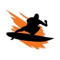 thumbnail image 2 of Surfing Silhouette with Orange Wall Decal Sticker, Wallmonkeys Peel & Stick Vinyl Graphic (36 in W x 25 in H), 2 of 4