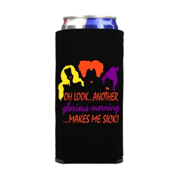 Funny Halloween Slim Can Coolers - Halloween Sisters Seltzer Coolies - Halloween Party Drinking Accessory for Spiked Seltzer