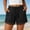 Black, variant on Women's Solid Elastic High Waist Cotton Linen Shorts, Drawstring Tassel Lace Hem Pocket Casual Summer Beach Shorts Dark Gray XXXL(XXXL)