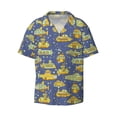 thumbnail image 3 of Cauagu Cartoon Submarines Men's Short Sleeve Button Down Hawaiian Shirt for Men Bowling Shirts Casual Summer Beach Shirt,Large, 3 of 6