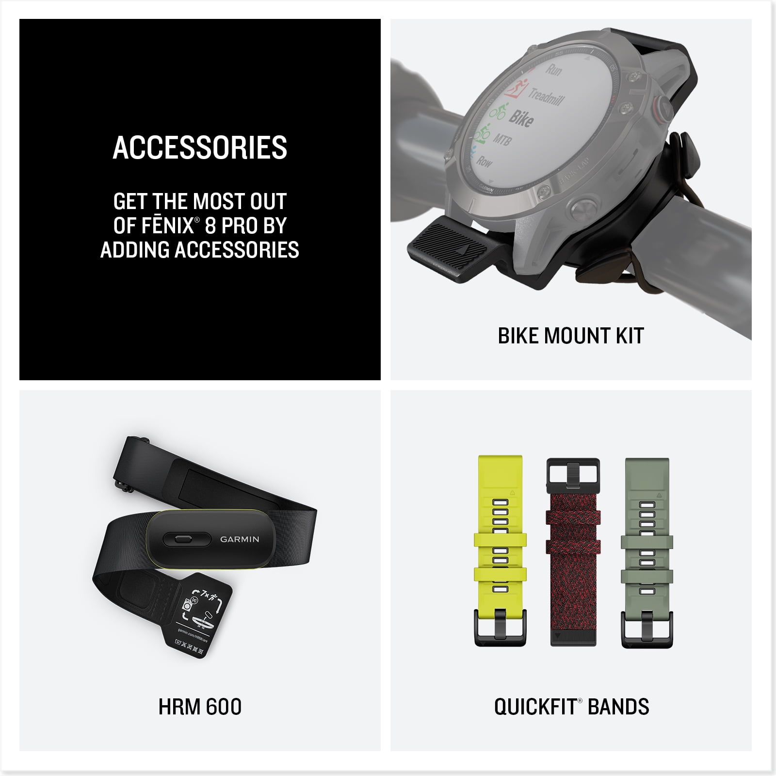 Garmin Fenix 8 Pro 47mm, AMOLED Display, inReach Technology, Premium Connected Multisport GPS Smartwatch, Sapphire, Titanium with Graphite/Black Silicone Band Bundle with Accessories