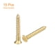 thumbnail image 3 of Tornillos de madera de latón, 15 Pcs M3.5 x 35mm con cabeza plana de auto-perforación y contrachapado para muebles de carpintería, 3 of 6