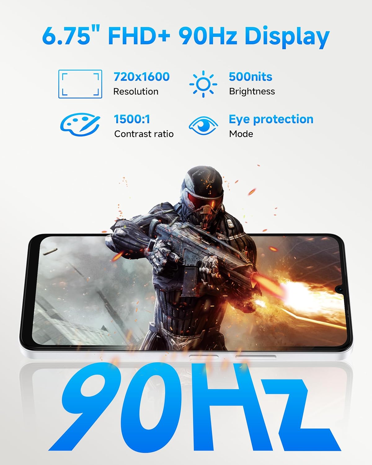 Ulefone Note 20 Pro Phone Unlocked, 8GB 128GB, 8-Core, 6.75" 90Hz Display, Android 14, 50MP AI Camera, 6000mAh Battery, Dual 4G LTE