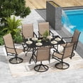 thumbnail image 4 of Farini Outdoor Dining Chairs Set of 4, 360°Swivel Patio Dining Chair with Textilene Fabric, Outdoor Metal Armchair All Weather Resistant, Ergonomic Comfort, Perfect for Patio, Backyard, Balcony, 4 of 8