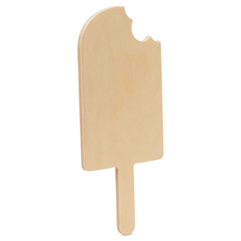 Unfinished Wooden Popsicle Cutout, 12, Pack of 5 Wooden Shapes for Crafts  and Summer & Beach Decor and Crafting, by Woodpeckers 