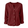 thumbnail image 7 of Lightweight Jacket Women Solid Color Long Sleeve Button Front Top For Everyday Casual Wear Spring Jackets For Women, 7 of 7