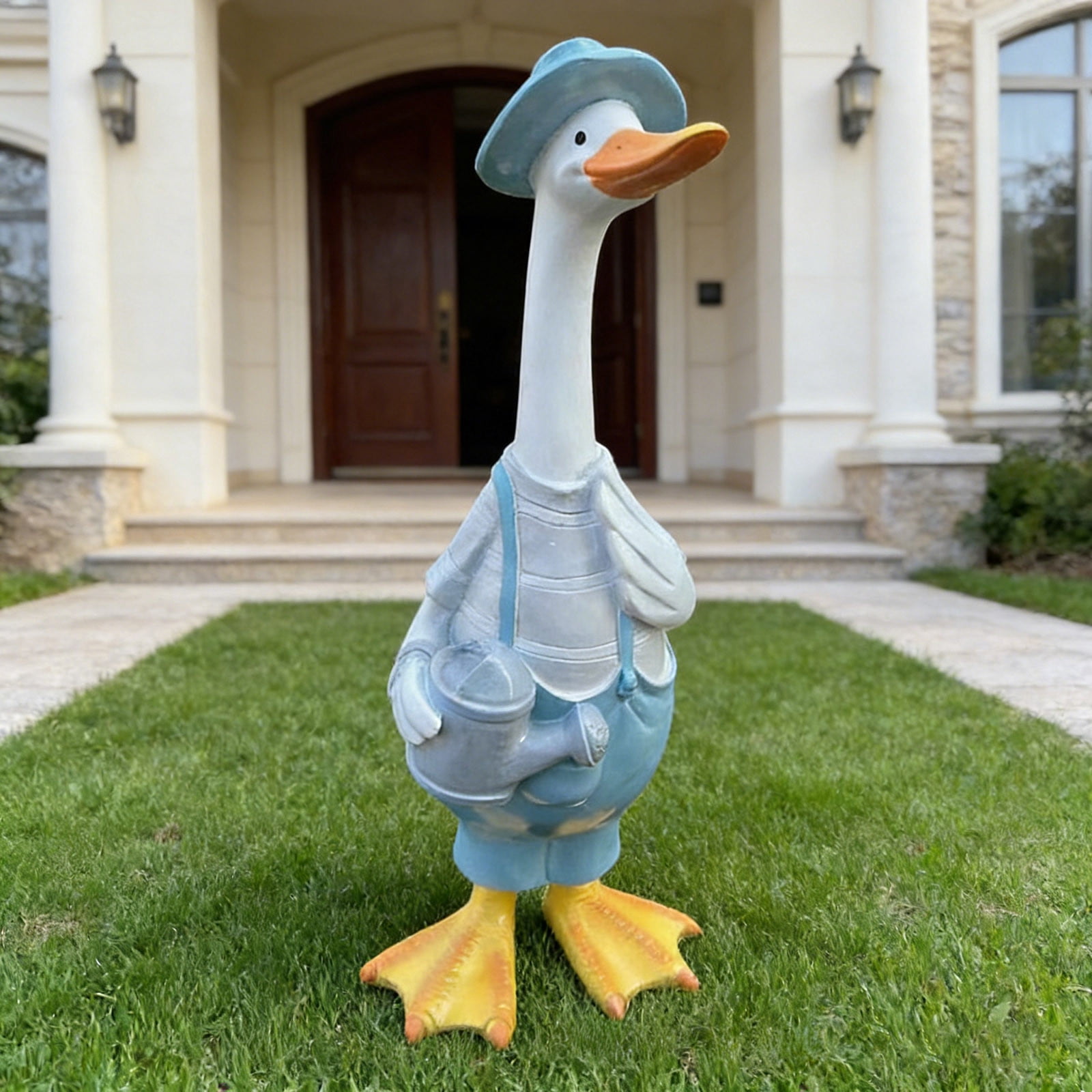 Goose Outdoor Lawn and Garden Statue, Goose Decor for Garden Sculptures 12" for Patio, Balcony, or Front Porch Decor