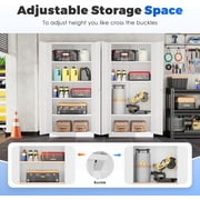 SOLAURA Metal Storage Office Cabinets with Locking Doors and Adjustable Shelves, 71 inch Tall Steel Storage Cabinet for Office, Home (White)