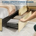 thumbnail image 5 of Garvee Full Bed Frame with Natural Rattan Headboard & 4 Storage Drawers – Boho-Style Cane Support, Sturdy Metal Base, No Box Spring Needed, 5 of 9